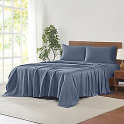 MODERN THREADS 400 Thread Count 100% Tencel 4-Piece Sheet Set, Blue, Queen