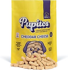 Wholly Pup Pupitos Quinoa & Cheddar Cheese Puffs Crunchy Dog Treats, 4-oz bag