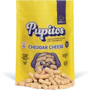 Wholly Pup Pupitos Quinoa & Cheddar Cheese Puffs Crunchy Dog Treats, 4-oz bag