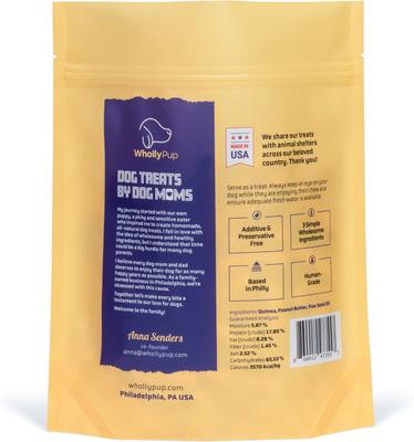 Show full view: Wholly Pup Pupitos Quinoa & Peanut Butter Puffs Crunchy Dog Treats, 4-oz bag slide 4 of 4