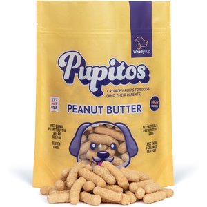 Wholly Pup Pupitos Quinoa & Peanut Butter Puffs Crunchy Dog Treats, 4-oz bag