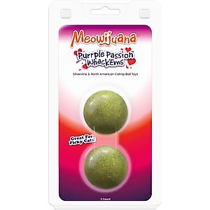 Meowijuana Purrple Passion Compressed Catnip Ball Refill, 2 count
