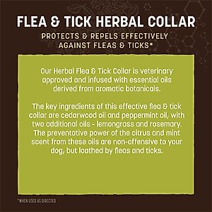 Earth Animal Apothecary Natural Flea & Tick Herbal Collar for Dogs, Medium: 21 to 23-in neck