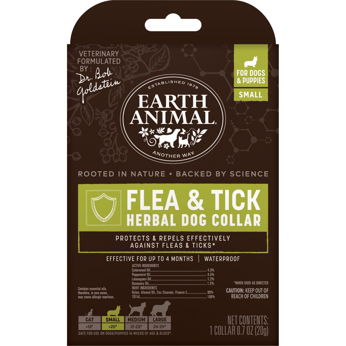 Earth Animal Apothecary Natural Flea & Tick Herbal Collar for Dogs, Small: Up to 20-in neck