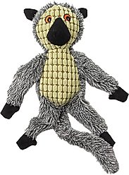 PetRageous Designs HangRageous Lemur Squeak Plush Toy, Grey, 17-in
