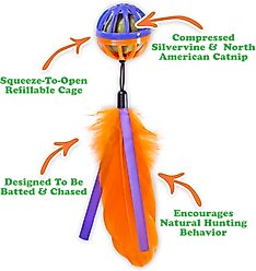 Meowijuana Purple Passion Whack 'n' Roll Compressed Catnip Ball with Cage slide 2 of 7