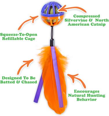 Show full view: Meowijuana Purple Passion Whack 'n' Roll Compressed Catnip Ball with Cage slide 3 of 9