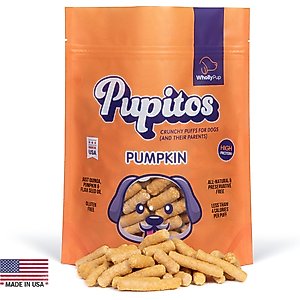 Wholly Pup Pupitos Quinoa & Pumpkin Puffs Crunchy Dog Treats, 4-oz bag