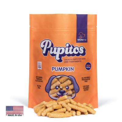 Show full view: Wholly Pup Pupitos Quinoa & Pumpkin Puffs Crunchy Dog Treats, 4-oz bag slide 1 of 4