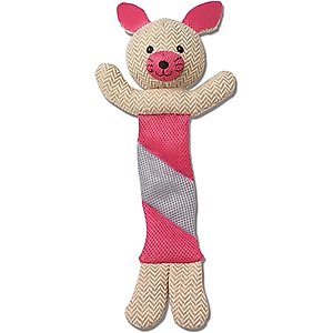 PetRageous Designs PatchRageous Bunny Squeak & Crinkle Plush Toy, Pink, 16-in