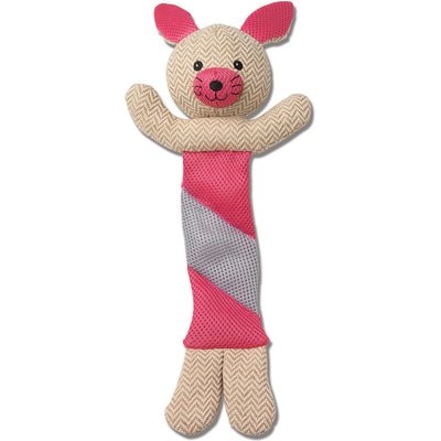 PetRageous Designs PetRageous Designs PatchRageous Bunny Squeak & Crinkle Plush Toy, Pink, 16-in