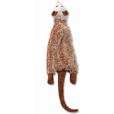 PetRageous Designs PetRageous Designs RoadRageous Opossum Stuffless Body Squeak Plush Toy, Brown, 22-in