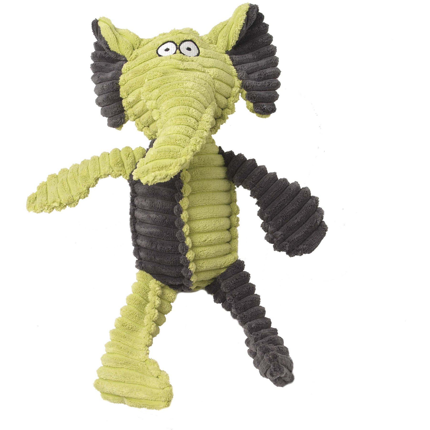 PetRageous Designs RibRabeous Elephant Squeak Plush Toy, Green, 13.5-in