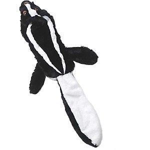 PetRageous Designs RoadRageous Skunk Stuffless Body Squeak Plush Toy, Black, 22-in