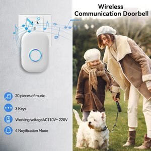 MEGAPAWS Wireless Smart Dog Doorbell, 2 count, White