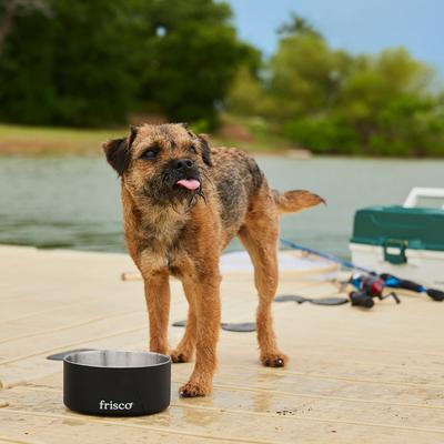 Show full view: Frisco Double Insulated Non-skid Stainless Steel Dog Bowl With Lid, Black, Medium: 4 cup slide 6 of 9