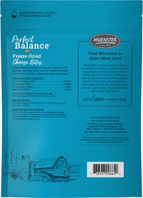 Show full view: Muenster Perfect Balance Cheese Bites Freeze-Dried Dog Treats, 5-oz bag slide 3 of 11