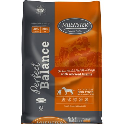 Muenster Muenster Perfect Balance Chicken Meal & Pork Meal Recipe with Ancient Grains Dry Dog Food, 25-lb bag