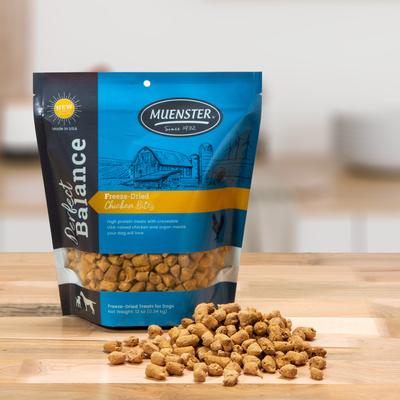 Show full view: Muenster Perfect Balance Chicken Bites Freeze-Dried Dog Food, 12-oz bag slide 4 of 11
