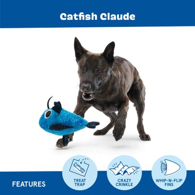 Show full view: BARK Catfish Claude Plush Dog Toy, Multi Colored slide 3 of 8