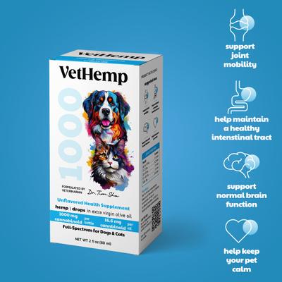 Show full view: VetHemp Calming Hemp Tincture for Dogs & Cats, 1000mg slide 4 of 7