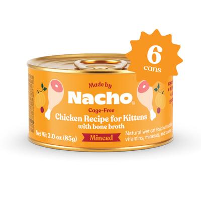 Show full view: Made by Nacho Chicken Recipe Minced Wet Kitten Food, 3-oz can, case of 6 + 2 items slide 5 of 9