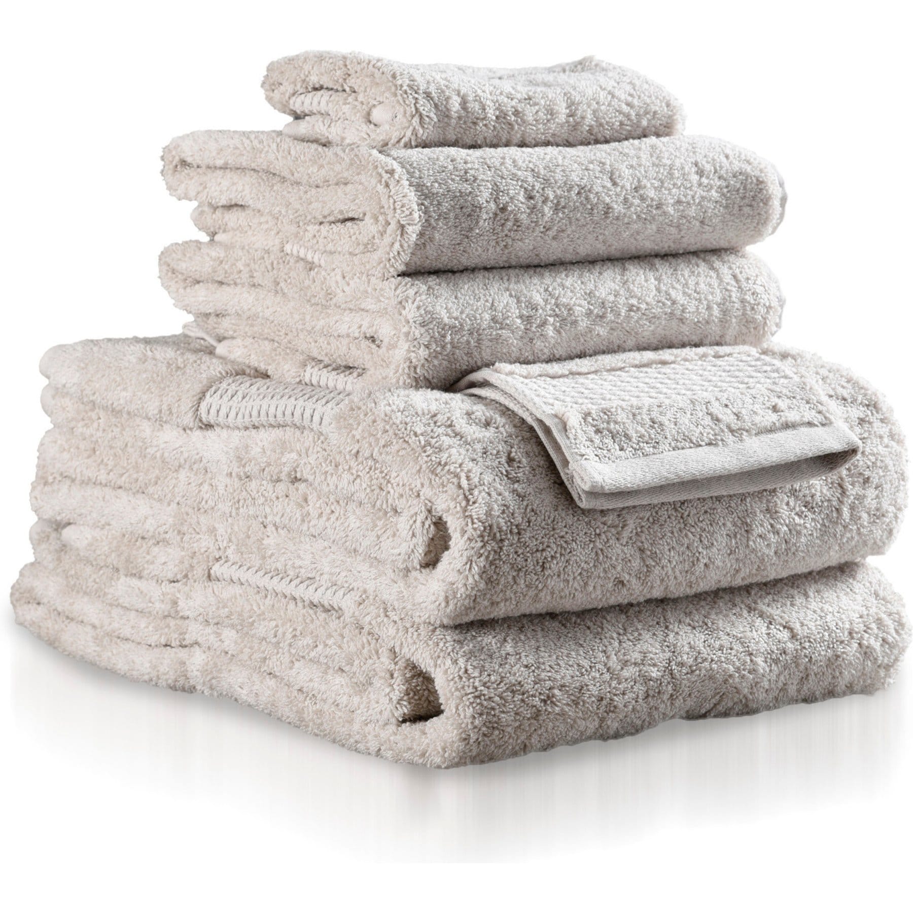 Delilah Home 100% Organic Cotton 6-Piece Towel Set, Natural, Multi Size