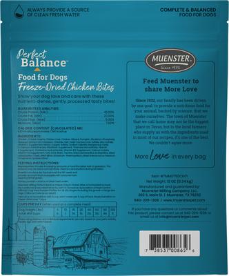 Show full view: Muenster Perfect Balance Chicken Bites Freeze-Dried Dog Food, 12-oz bag slide 3 of 11