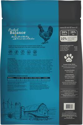 Show full view: Muenster Perfect Balance Chicken Meal Medley with Chicken Bites Freeze-Dried Dog Food, 3.5-lb bag slide 3 of 11