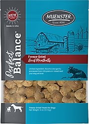 Muenster Perfect Balance Beef Meatballs Freeze-Dried Dog Treats, 4-oz bag