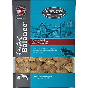 Muenster Perfect Balance Beef Meatballs Freeze-Dried Dog Treats, 4-oz bag