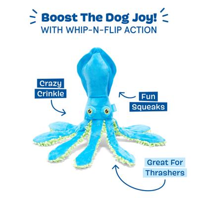 Show full view: BARK Shifty Sid the Squid Plush Dog Toy, Multi Colored slide 4 of 8