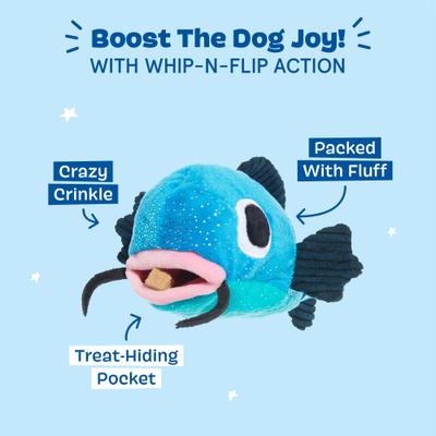 Show full view: BARK Catfish Claude Plush Dog Toy, Multi Colored slide 4 of 8