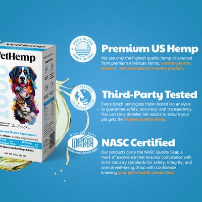 Show full view: VetHemp Calming Hemp Tincture for Dogs & Cats, 1000mg slide 3 of 7