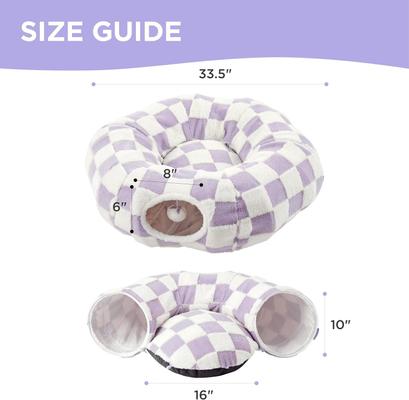 Show full view: Lesure 2-in-1 Cat Tunnel Bed, Purple, Standard slide 6 of 8