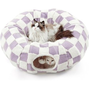 Lesure 2-in-1 Cat Tunnel Bed, Purple, Standard