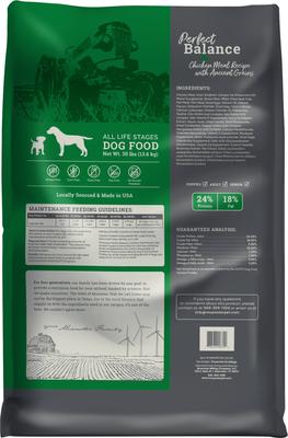Show full view: Muenster Perfect Balance Chicken Meal Recipe with Ancient Grains Dry Dog Food, 25-lb bag slide 3 of 11