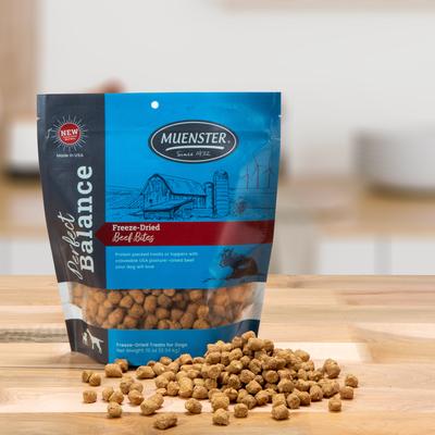 Show full view: Muenster Perfect Balance Beef Bites Freeze-Dried Dog Food, 12-oz bag slide 4 of 11
