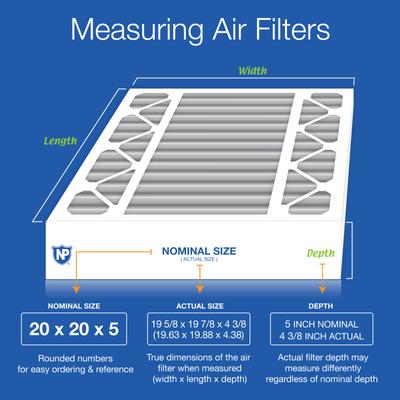 Show full view: Nordic Pure Honeywell/Lennox MERV 8 Pleated Plus Carbon Replacement Furnace Filters, 20 x 20 x 5-in H, 4 count slide 3 of 9
