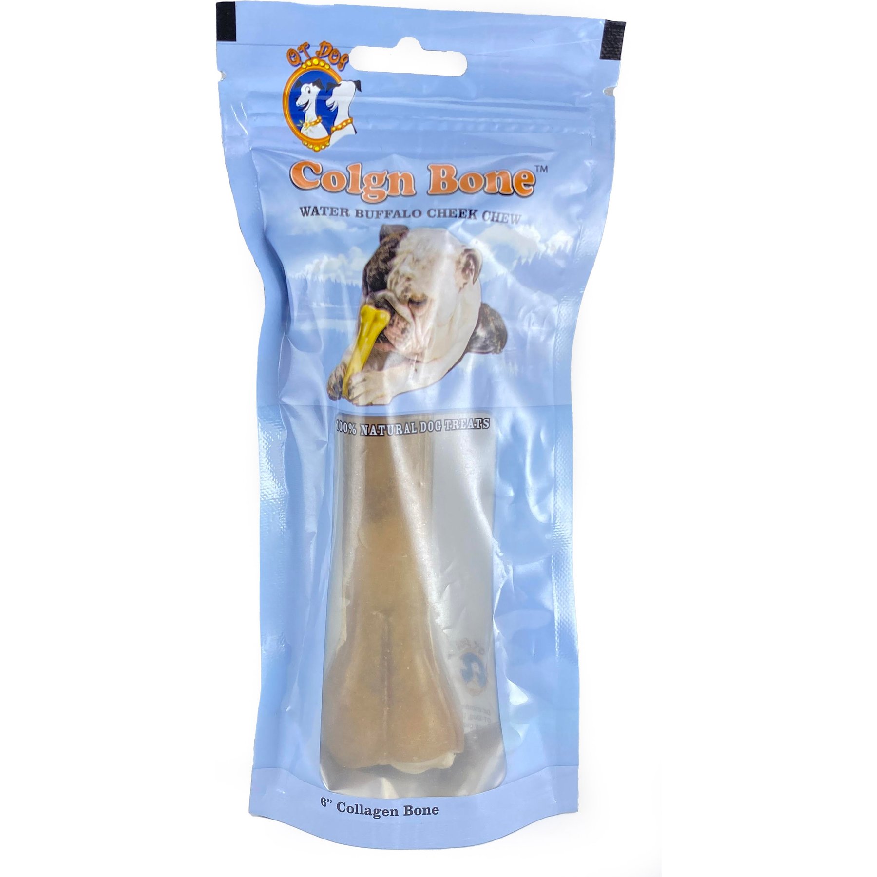 QT Dog Colgn Bone Natural Dog Chew, 6-in, 1 count