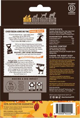 Show full view: Earth Animal Seasonal Stix Pumpkin Spice Recipe Rawhide-Free Dog & Cat Treats, 20 count slide 3 of 10