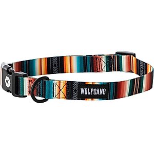 Wolfgang Heavy Duty LostArt Adjustable Dog Collar with Quick Release, Small: 8 to 12-in neck, 5/8-in wide