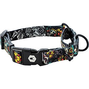 Wolfgang Heavy Duty LosMuertos Martingale Dog Collar with Quick Release, Small: 8 to 12-in neck, 5/8-in wide
