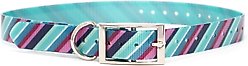 Zaley Designs Trim to Size Striped Dog Collar, Purple & Mint, Large: 15 to 25-in neck, 1-in wide
