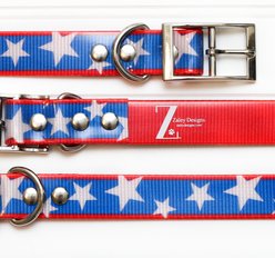 Zaley Designs Trim to Size Patriotic Stars Polyurethane Dog Collar, Large: 15 to 25-in neck, 1-in wide slide 2 of 6