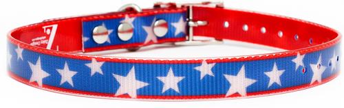 Show full view: Zaley Designs Trim to Size Patriotic Stars Polyurethane Dog Collar, Small: 9 to 16-in neck, 3/4-in wide slide 2 of 6