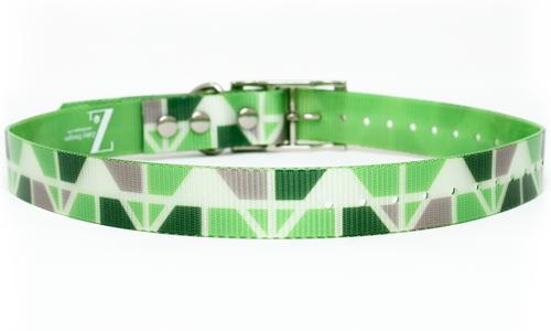 Show full view: Zaley Designs Trim to Size Green Mountains Geometric Polyurethane Dog Collar, Large: 15 to 25-in neck, 1-in wide slide 2 of 6
