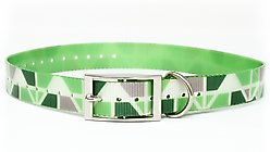 Zaley Designs Trim to Size Green Mountains Geometric Polyurethane Dog Collar, Large: 15 to 25-in neck, 1-in wide