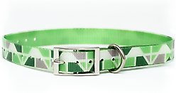 Zaley Designs Trim to Size Green Mountains Geometric Polyurethane Dog Collar, Small: 9 to 16-in neck, 3/4-in wide