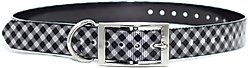 Zaley Designs Trim to Size Polyurethane Dog Collar, Black & White Checkered, Large: 15 to 25-in neck, 1-in wide